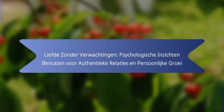 Liefde Zonder Verwachtingen: Psychologische Inzichten Benutten voor Authentieke Relaties en Persoonlijke Groei