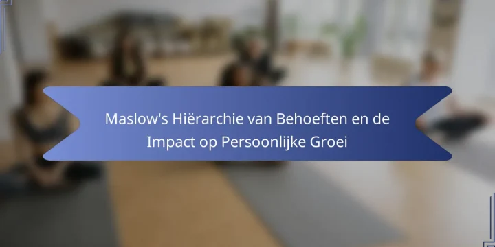 Maslow’s Hiërarchie van Behoeften en de Impact op Persoonlijke Groei