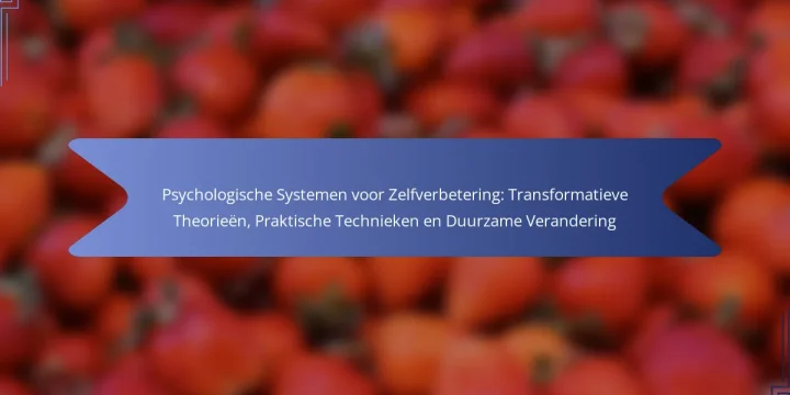 Psychologische Systemen voor Zelfverbetering: Transformatieve Theorieën, Praktische Technieken en Duurzame Verandering