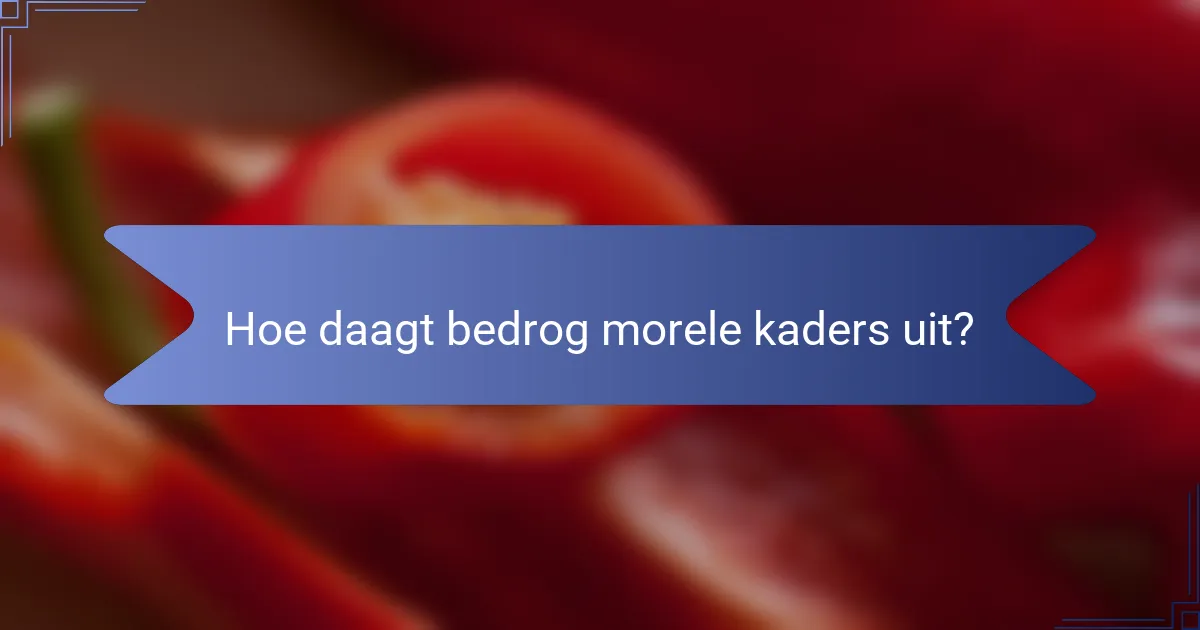Hoe daagt bedrog morele kaders uit?