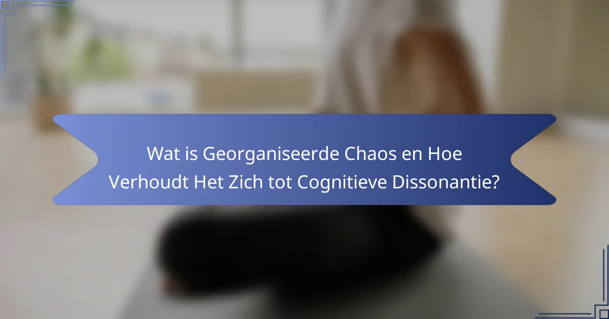 Wat is Georganiseerde Chaos en Hoe Verhoudt Het Zich tot Cognitieve Dissonantie?