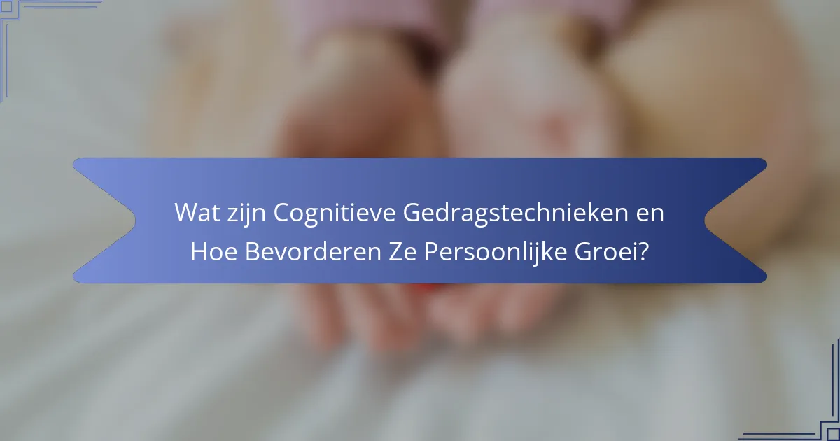 Wat zijn Cognitieve Gedragstechnieken en Hoe Bevorderen Ze Persoonlijke Groei?