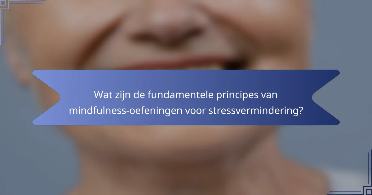 Wat zijn de fundamentele principes van mindfulness-oefeningen voor stressvermindering?