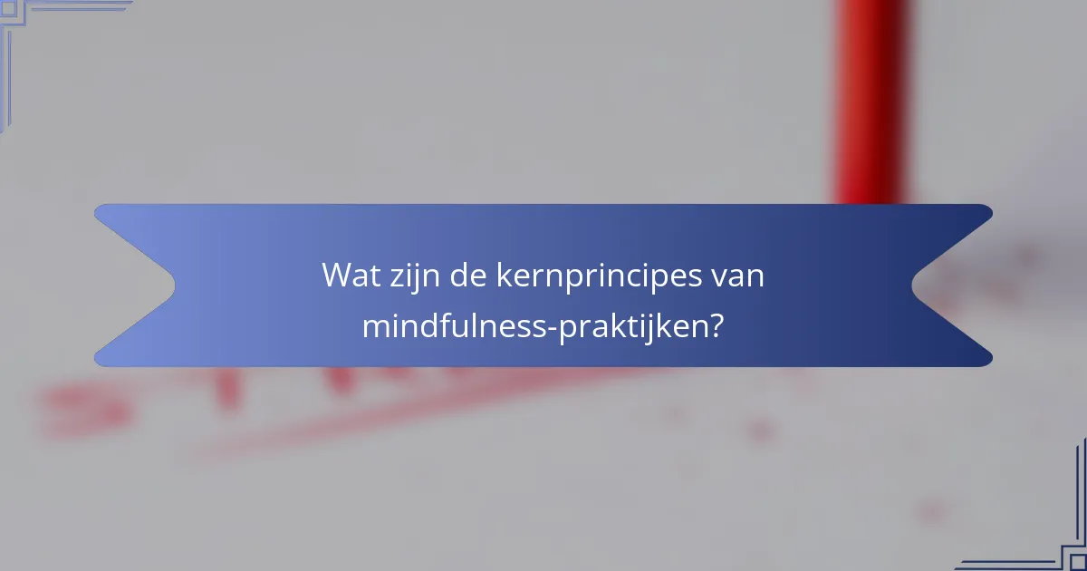 Wat zijn de kernprincipes van mindfulness-praktijken?