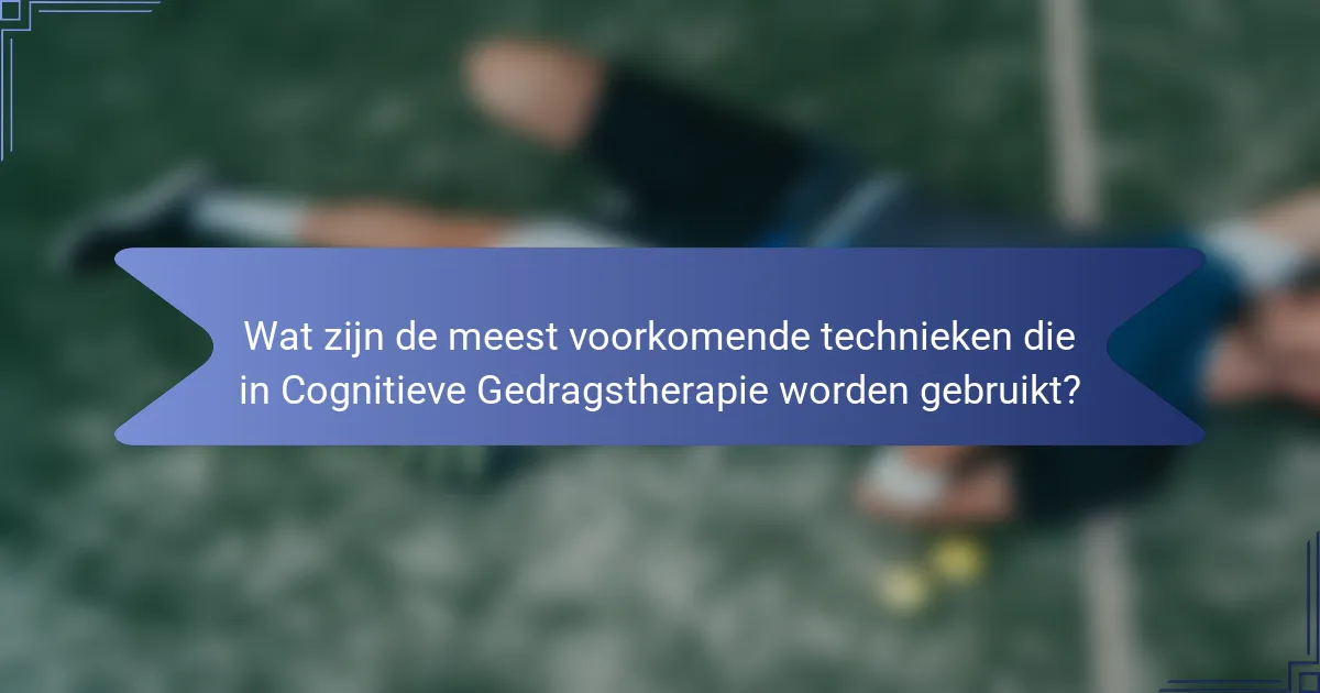 Wat zijn de meest voorkomende technieken die in Cognitieve Gedragstherapie worden gebruikt?