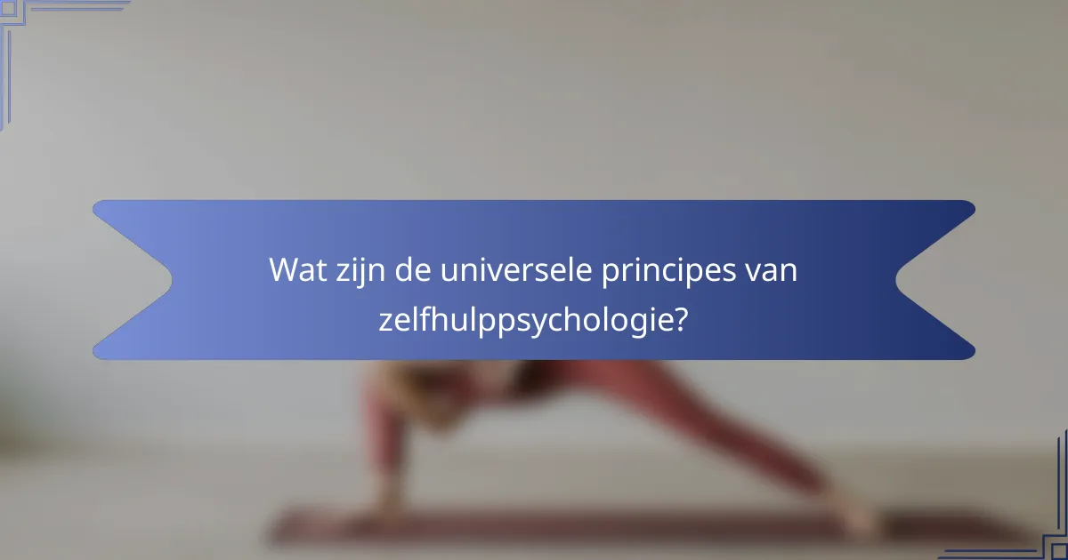 Wat zijn de universele principes van zelfhulppsychologie?