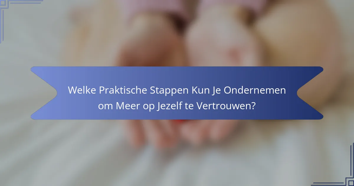 Welke Praktische Stappen Kun Je Ondernemen om Meer op Jezelf te Vertrouwen?