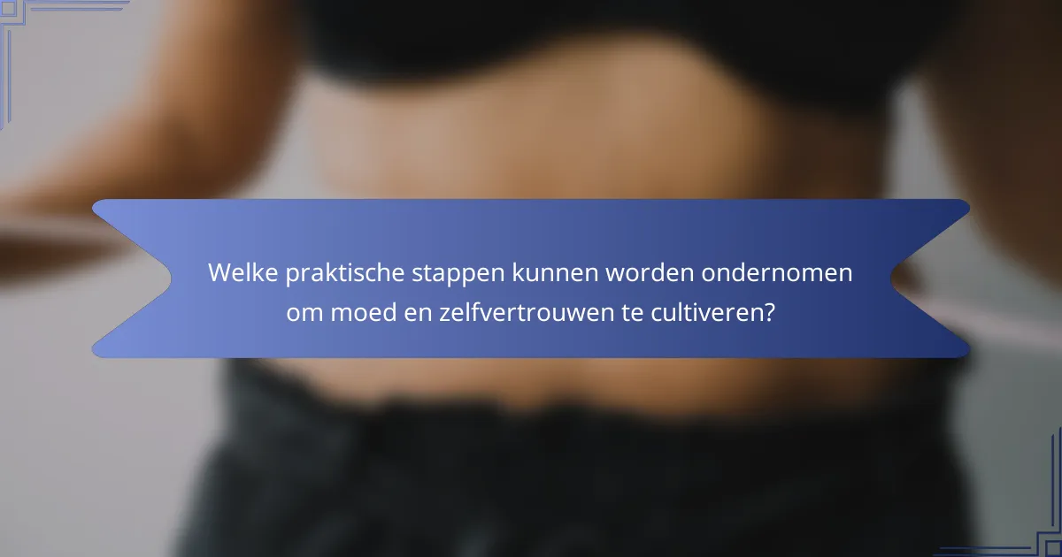 Welke praktische stappen kunnen worden ondernomen om moed en zelfvertrouwen te cultiveren?