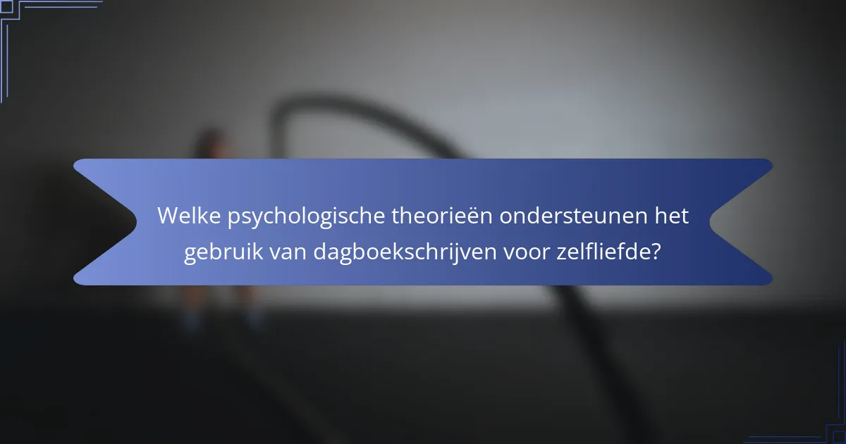 Welke psychologische theorieën ondersteunen het gebruik van dagboekschrijven voor zelfliefde?