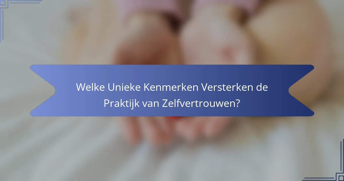 Welke Unieke Kenmerken Versterken de Praktijk van Zelfvertrouwen?