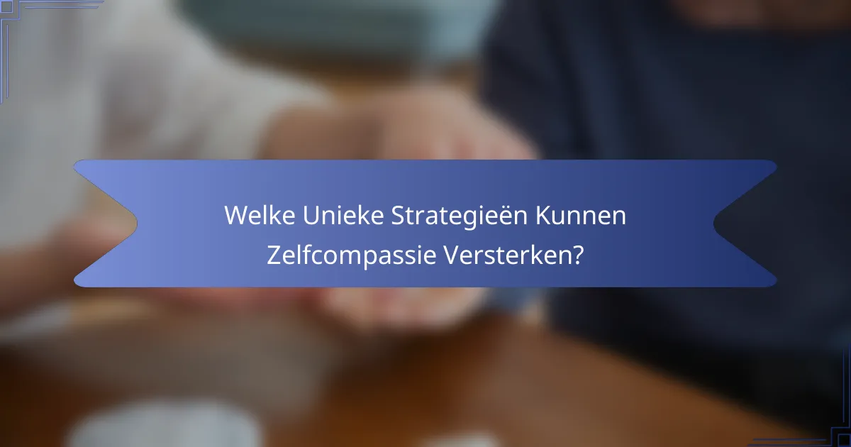 Welke Unieke Strategieën Kunnen Zelfcompassie Versterken?