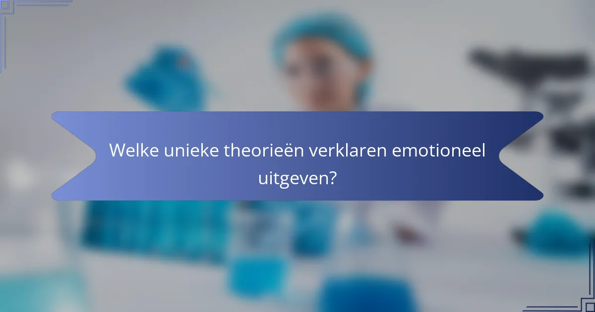Welke unieke theorieën verklaren emotioneel uitgeven?