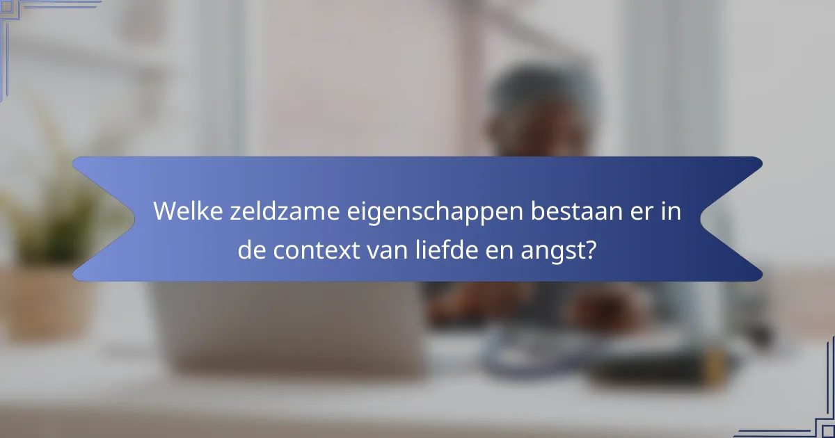 Welke zeldzame eigenschappen bestaan er in de context van liefde en angst?