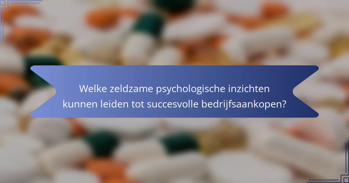 Welke zeldzame psychologische inzichten kunnen leiden tot succesvolle bedrijfsaankopen?